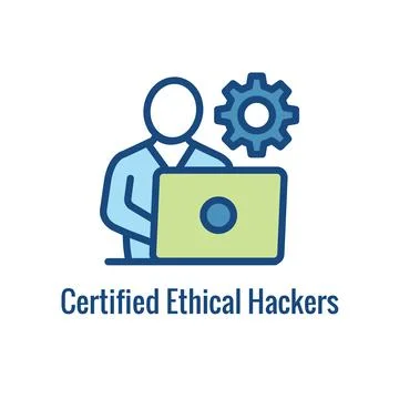 Certified Ethical Hacking icon showing security and hacking ideas Stock Illustration