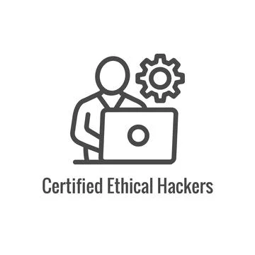 Certified Ethical Hacking icon showing security and hacking ideas Stock Illustration