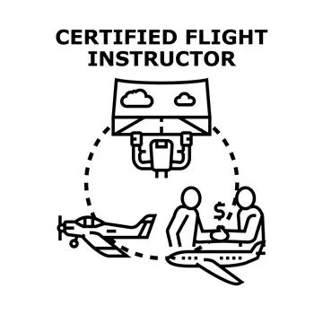 Certified flight instructor providing aviation education and pilot training 스톡 일러스트
