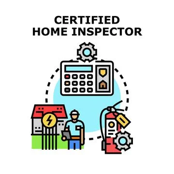 Certified home inspector performing property quality assessment Stock Illustration