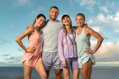 Certified instructor and his team of trainees. Download high resolution photo Stock Photos