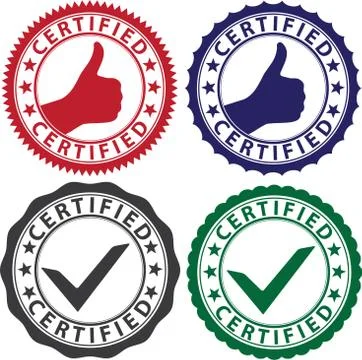 Certified label set, vector illustration Stock-Illustration