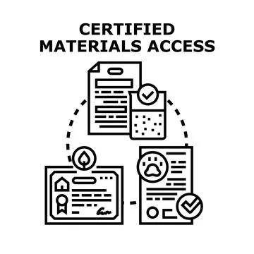 Certified materials access for documenting approval Stock Illustration
