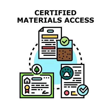 Certified materials access for documenting approval Illustrazione stock