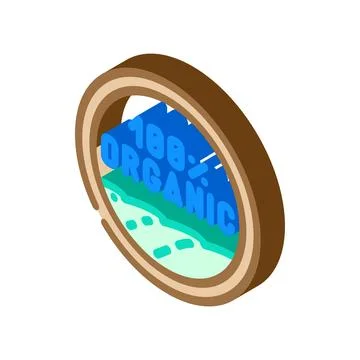 Certified organic isometric icon vector illustration Stock Illustration