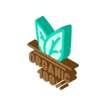 Certified organic isometric icon vector illustration Stock Illustration