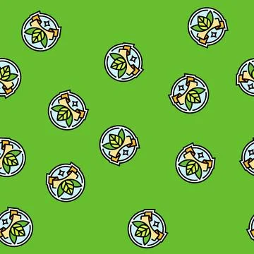 Certified organic vector seamless pattern Stock-Illustration