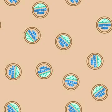 Certified organic vector seamless pattern Stock-Illustration