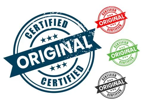 Certified Original Rubber Stamp Vector Set Stock Illustration