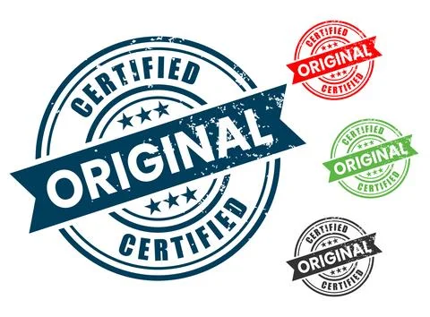 Certified Original Rubber Stamp Vector Set Stock Illustration