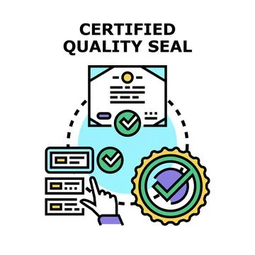 Certified quality seal concept validating business standards Illustrazione stock