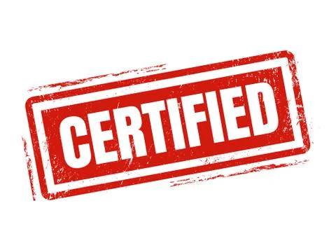 Certified red stamp style Illustrazione stock