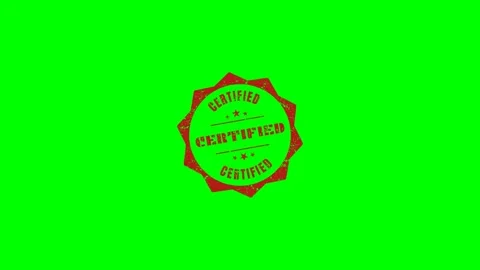 Certified Rubber Stamp Green Screen Stock Footage 320276422