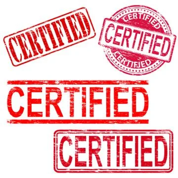 Certified rubber stamps Stock Illustration