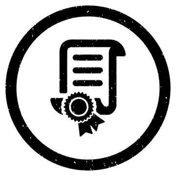 Certified Scroll Document Rounded Grainy Icon Illustrazione stock