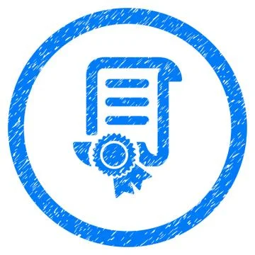 Certified Scroll Document Rounded Icon Rubber Stamp Stock Illustration