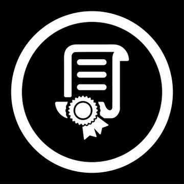 Certified Scroll Document Rounded Vector Icon Stock Illustration