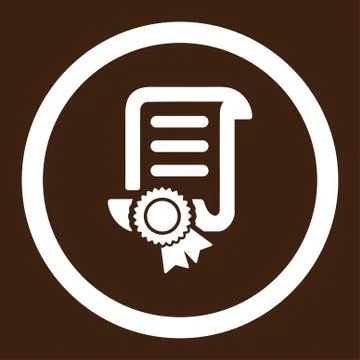 Certified Scroll Document Rounded Vector Icon 스톡 일러스트