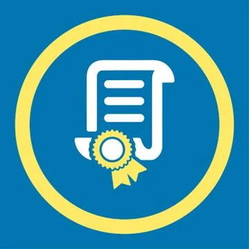 Certified Scroll Document Rounded Vector Icon Illustrazione stock