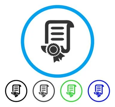 Certified Scroll Document Rounded Vector Icon Stock Illustration