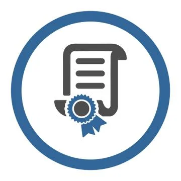 Certified Scroll File Rounded Vector Icon Illustrazione stock