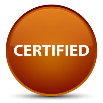 Certified special brown round button Illustrazione stock