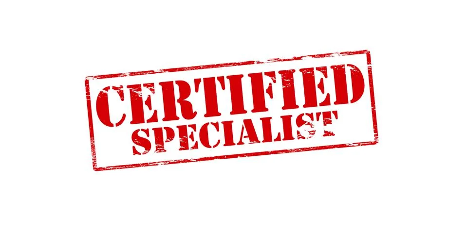 Certified specialist Illustrazione stock