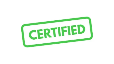 Certified stamp animation on white background . Green certified stamp animation Stock Footage 328305247