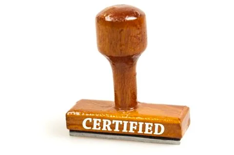 Certified stamp Foto stock