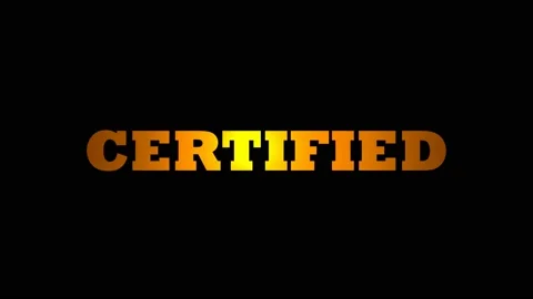 Certified text animation video. These animations are perfect for your videos Stock Footage 224603857
