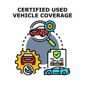 Certified used vehicle coverage icon concept イラスト素材