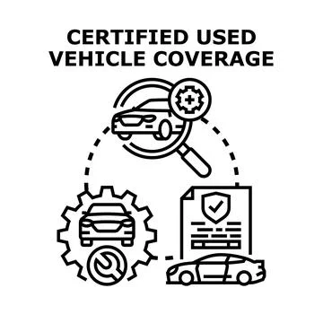 Certified used vehicle coverage icon concept イラスト素材