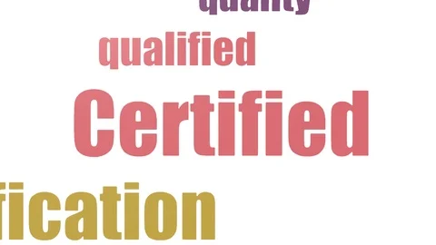 Certified Word Cloud Animated Isolated Stock Footage 107204943