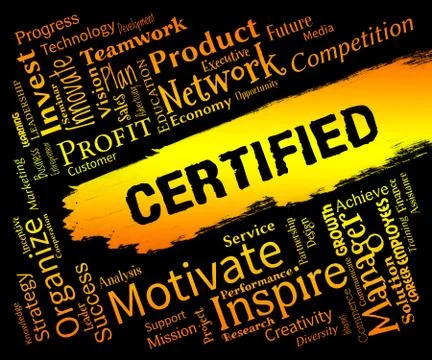 Certified Words Represents Warranted Authenticate And  Verified Stock Illustration