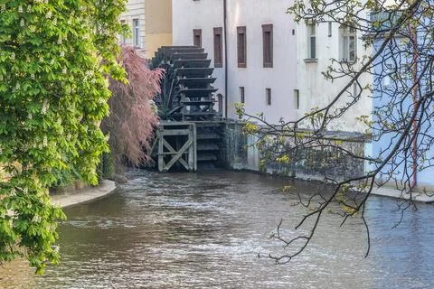 The Certovka, Devil's Canal, also called Little Prague Venice. Stock Photos