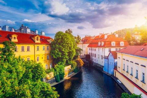 Certovka (Devil's Canal), sometimes also called little Prague Venice. Czechia Stock Photos