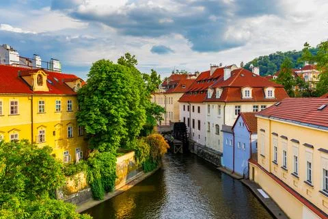 Certovka (Devil's Canal), sometimes also called little Prague Venice. Czechia Stock Photos