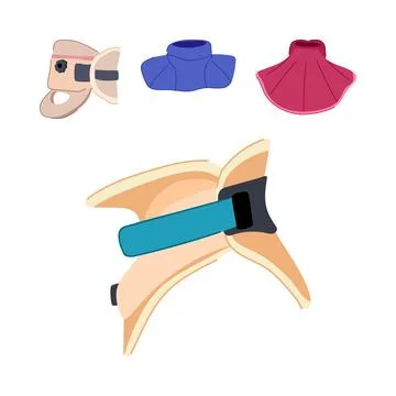 Cervical neck collar variations providing support and protection Stock Illustration