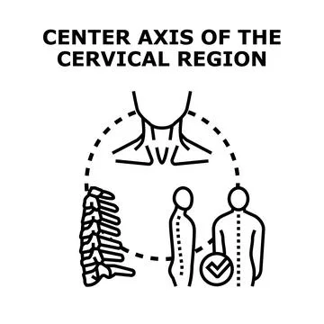 Cervical spine axis alignment and human posture check Stock Illustration