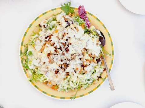 Cesar salad, overhead view Stock Photos