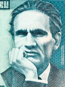 Cesar Vallejo portrait Stock Photos