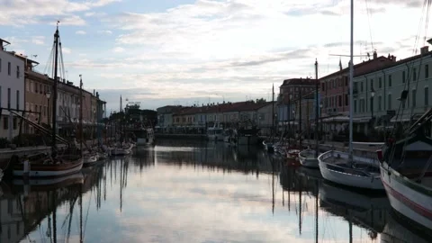 Cesenatico canale Video stock 132048958