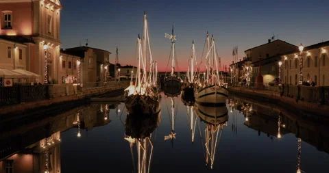 Cesenatico  harbour Stock Footage 167118316