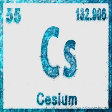 Cesium Chemical Element Blue on White Stock Illustration