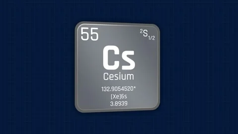 Cesium or Cs Element Periodic Table Animation on Grid Background Stock Footage 155417377