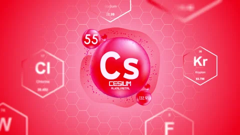 Cesium Periodic Element Cell Stock Footage 314259031
