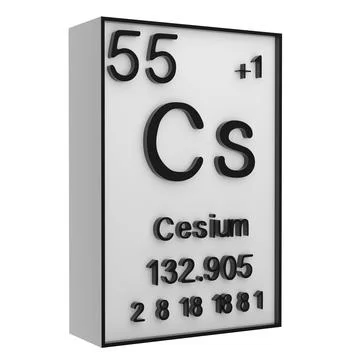 Cesium,Phosphorus on the periodic table of the elements on white blackgroun.. イラスト素材