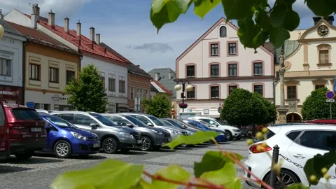 CESKA TREBOVA, CZECH - JUN 16, 2020: Old square, town hall, center, 4k Stock Footage 132827845