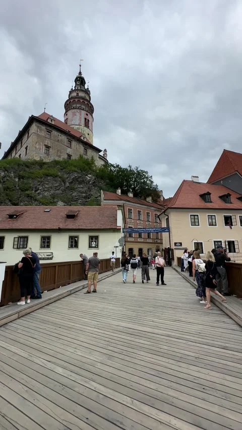 Cesky Krumlov, Czech Republic, walking medieval streets Vídeo Stock 280259092