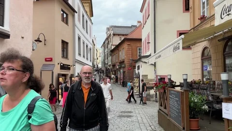 Cesky Krumlov, Czech Republic, walking medieval streets Video stock 280259145